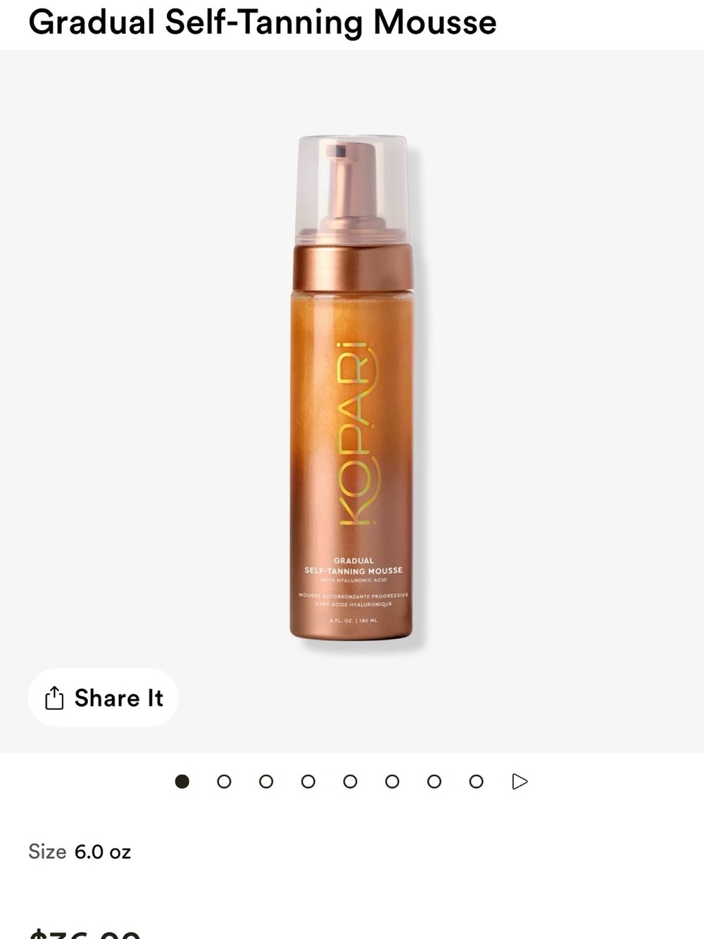 Kopari Bronze Gradual Self-Tanning Mousse - Copper & Gold Bottle